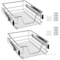 Chrome-coated Pull-out Storage Telescopic Kitchen Basket